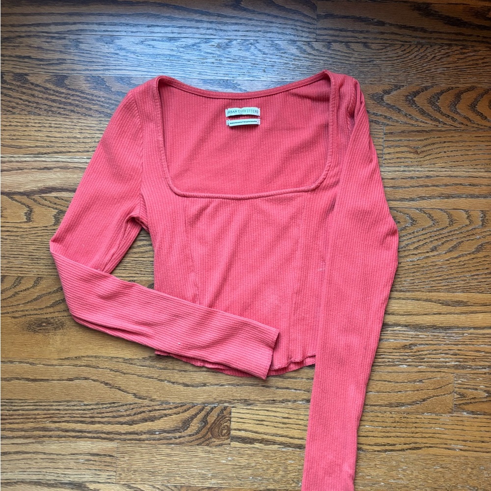 Women's Coral Long Sleeve Corset Top